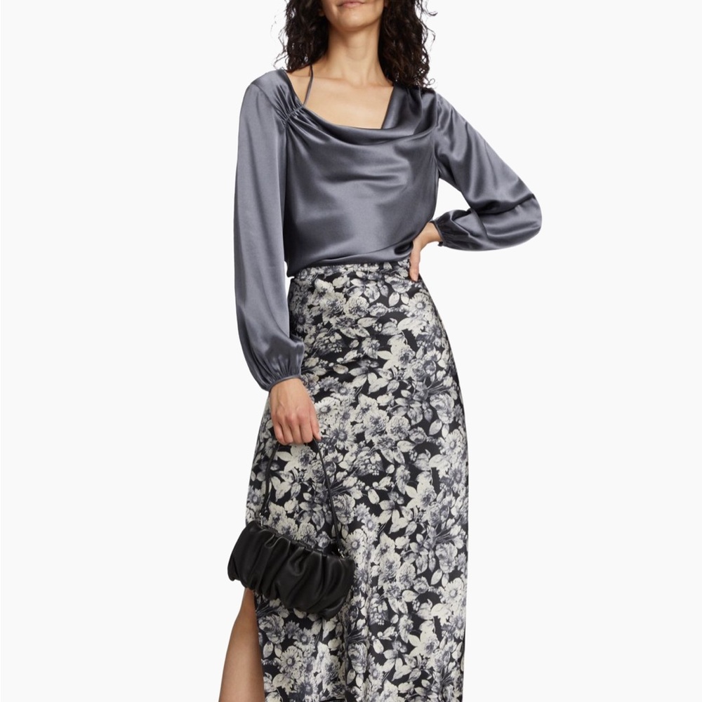 [CINQ A SEPT] Jordy Cowlneck Silk Top